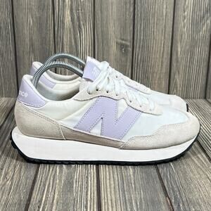 New Balance 237 Women Running Athletic Shoes Cream Suede Purple Sz 9.5 WS237YD